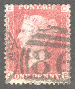 Great Britain Scott 33 Used Plate 140 - OE - Click Image to Close